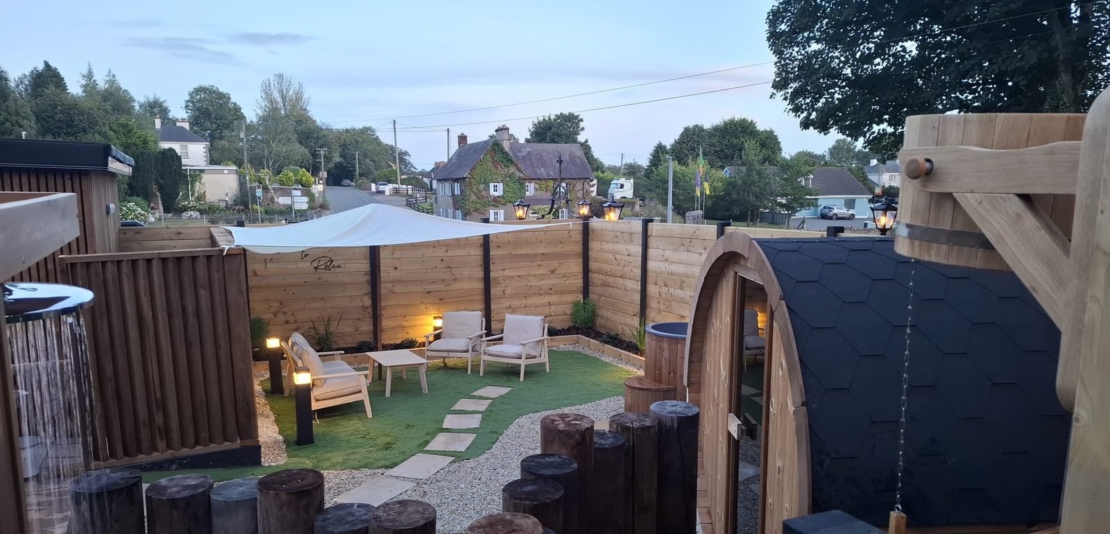 Aerial view of the B & M Saunas courtyard, Wexford